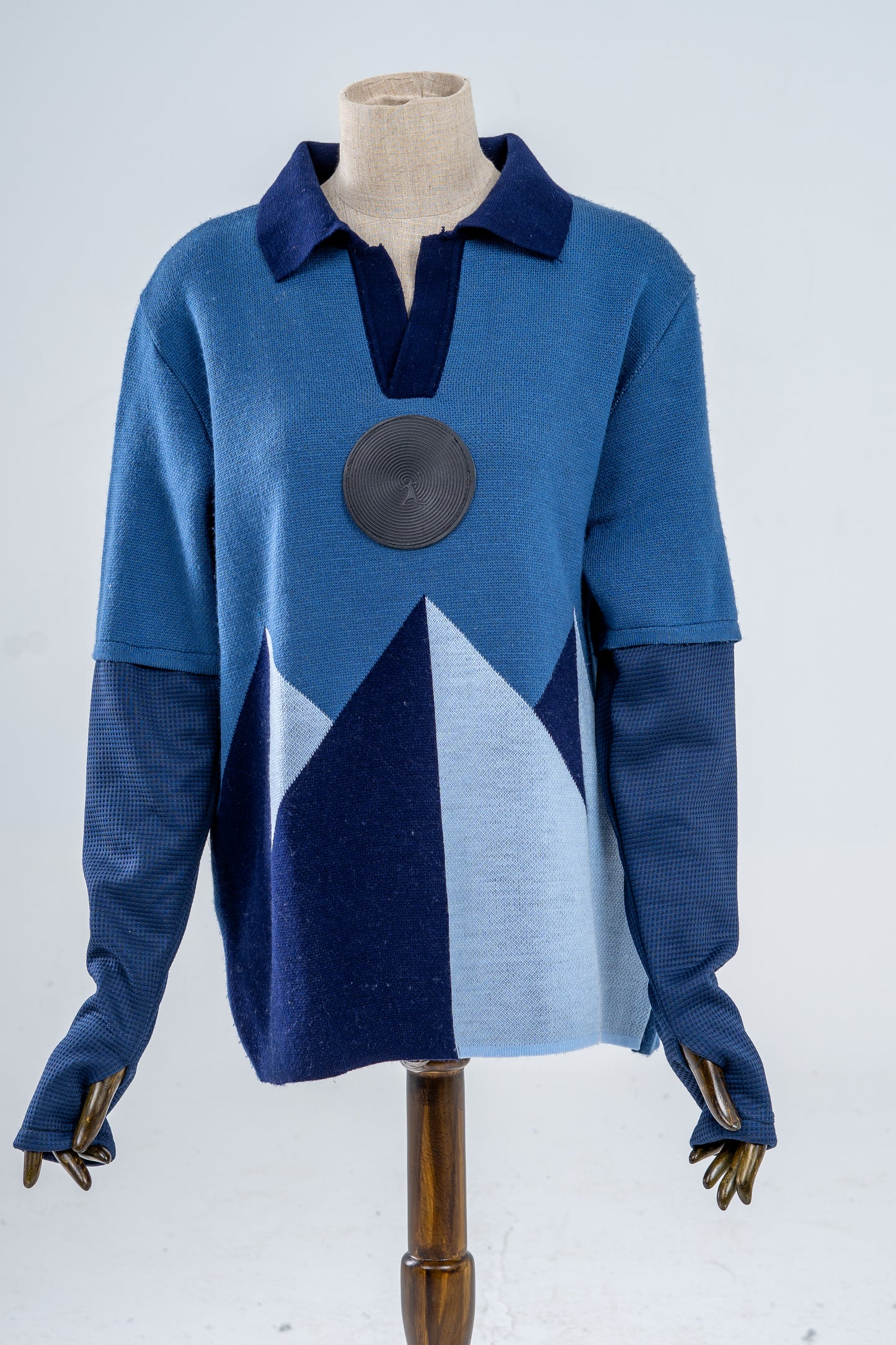 Pyramids Knitted Polo Biscuit Sleeves