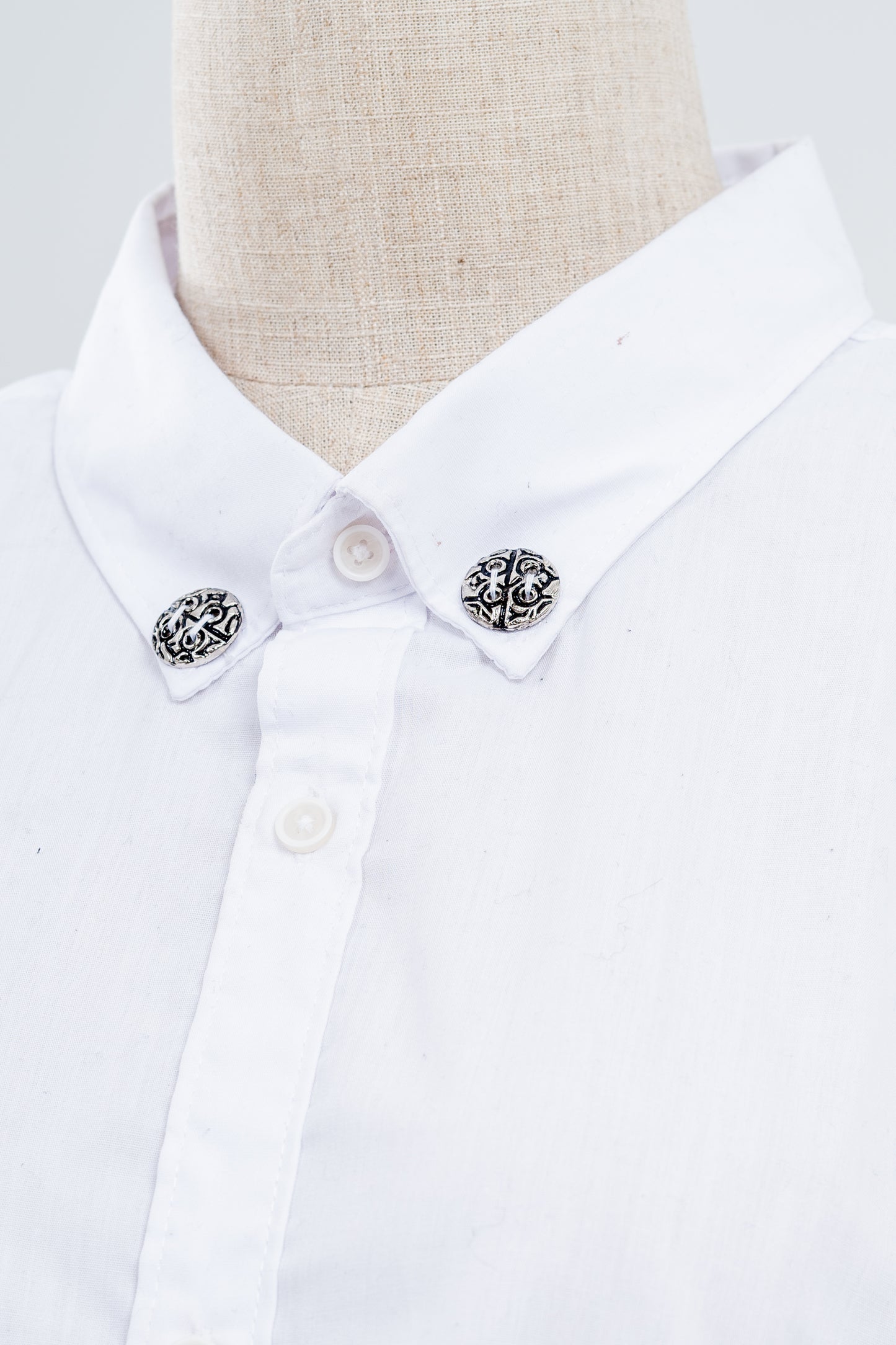 Brain Buttons White Shirt