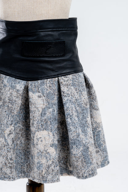 Genuine Leather & Alexandra Jacquard Skirt