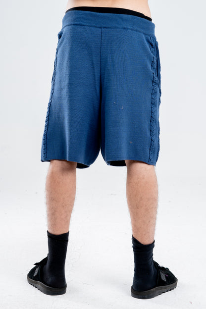 Knitted navy Shorts