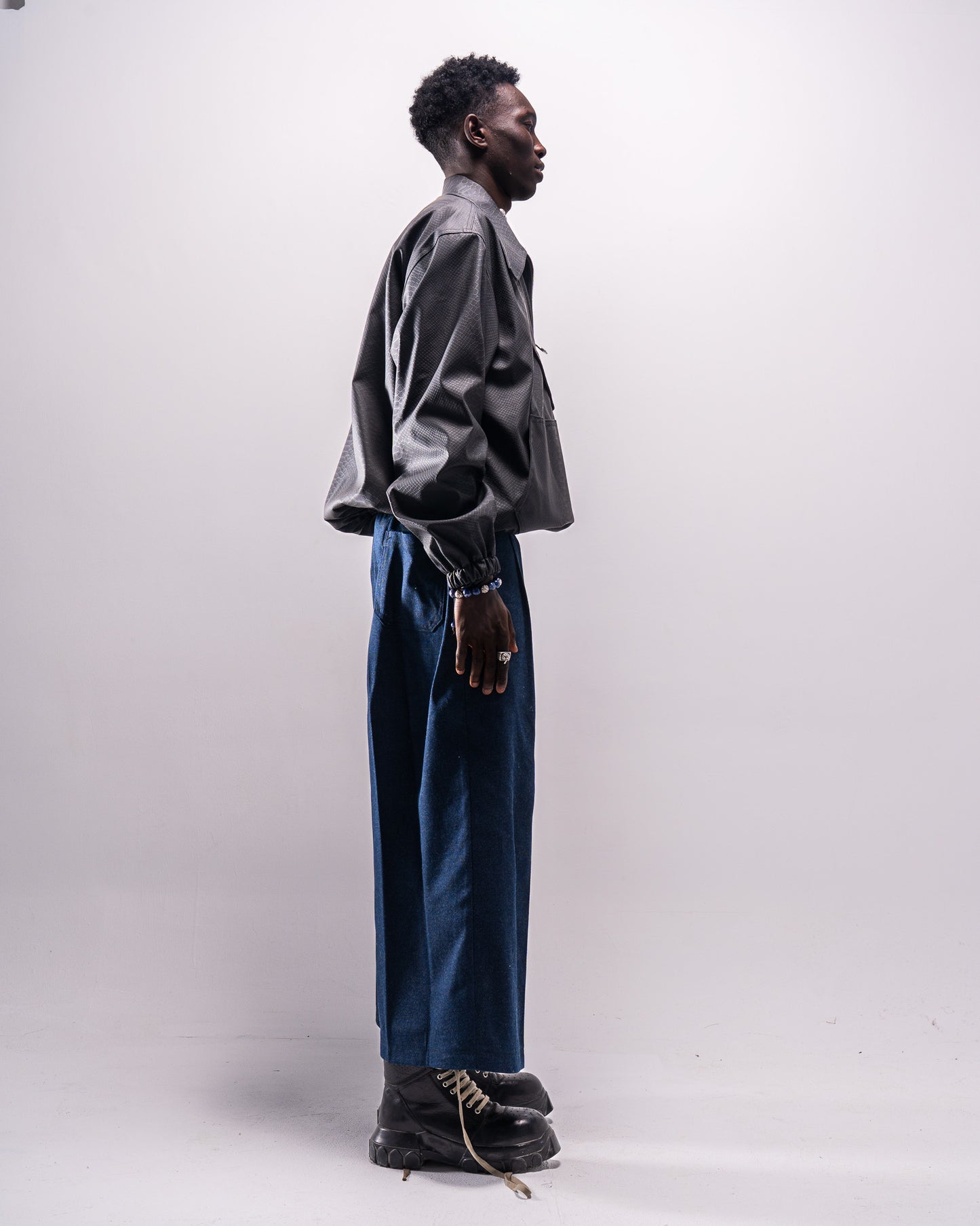 Flipped Denim Wide Pants