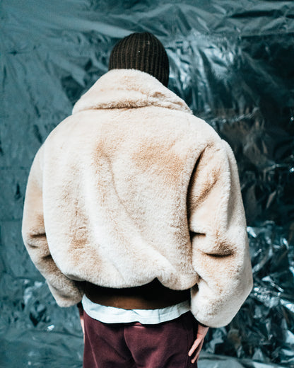 Beige Fur Half-zip