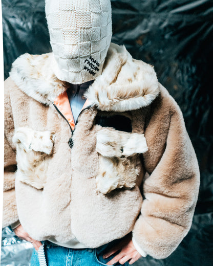Beige/wolf Fur Half-zip