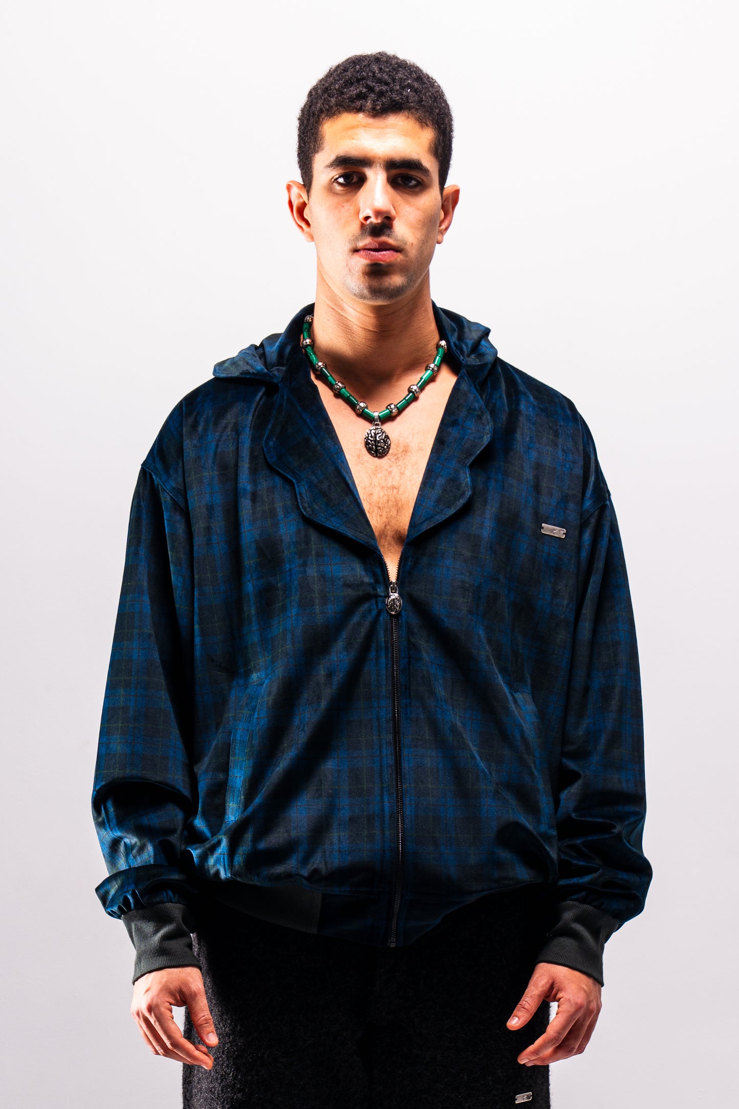 Cortex Collar Velvet Zip-up