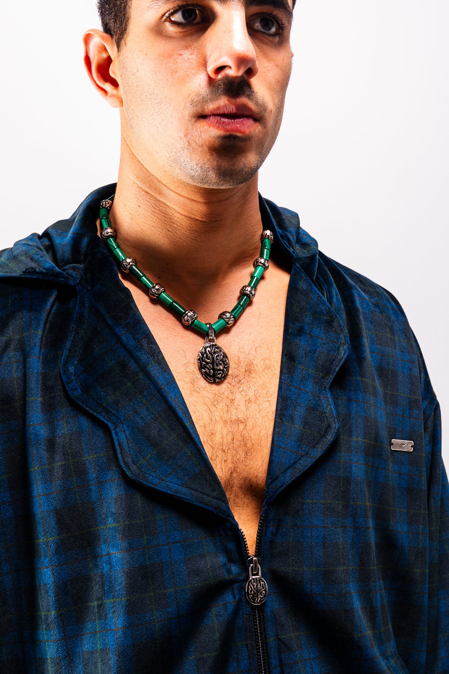 Cortex Collar Velvet Zip-up