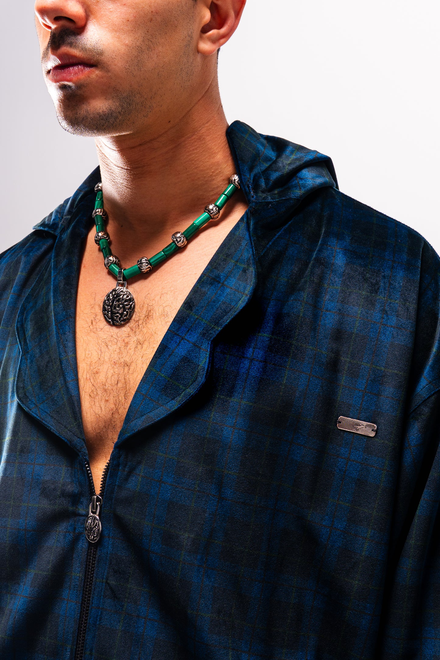 Cortex Collar Velvet Zip-up