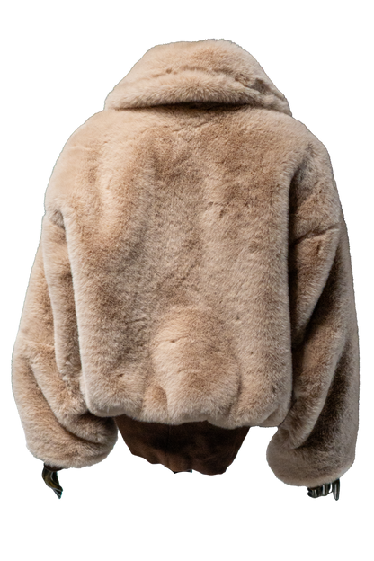 Beige Fur Half-zip