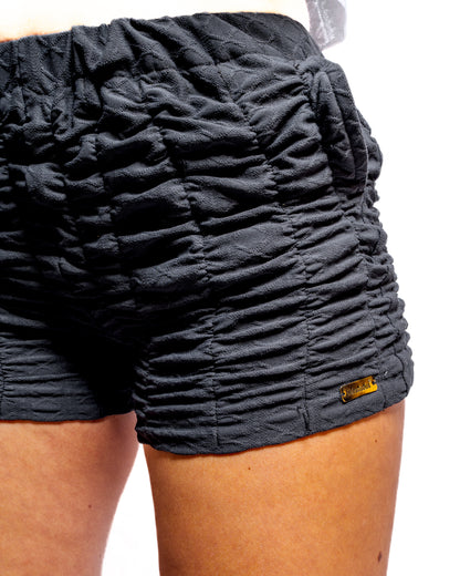 Shirred Shorts- Gray