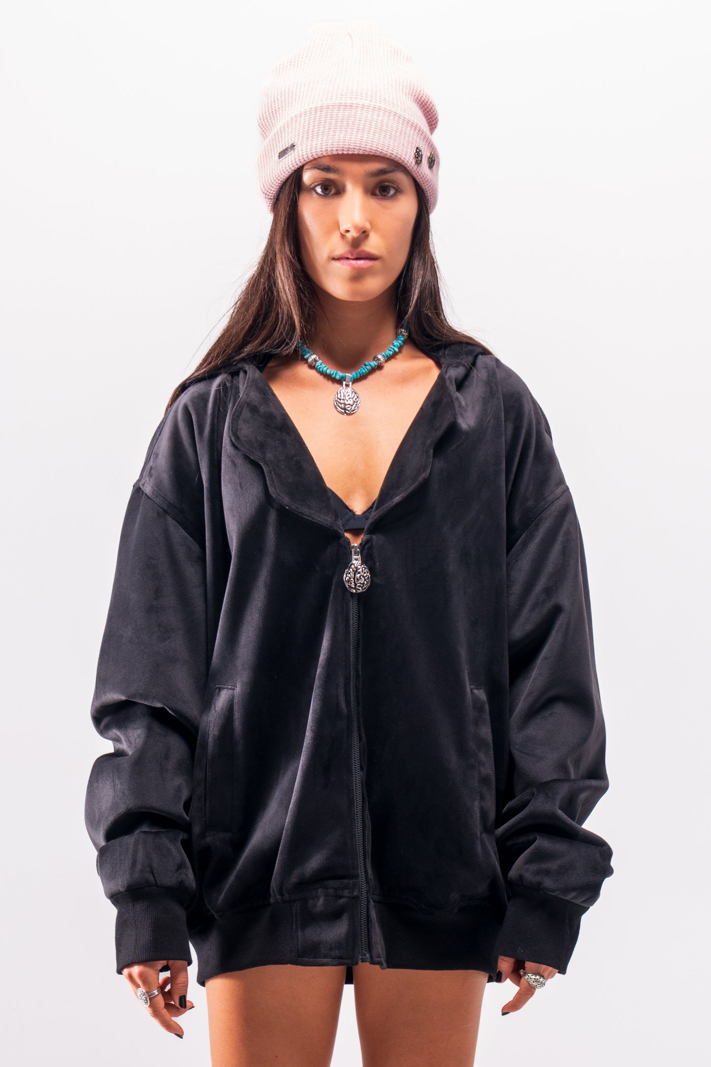 Cortex Collar Velour Zip-up