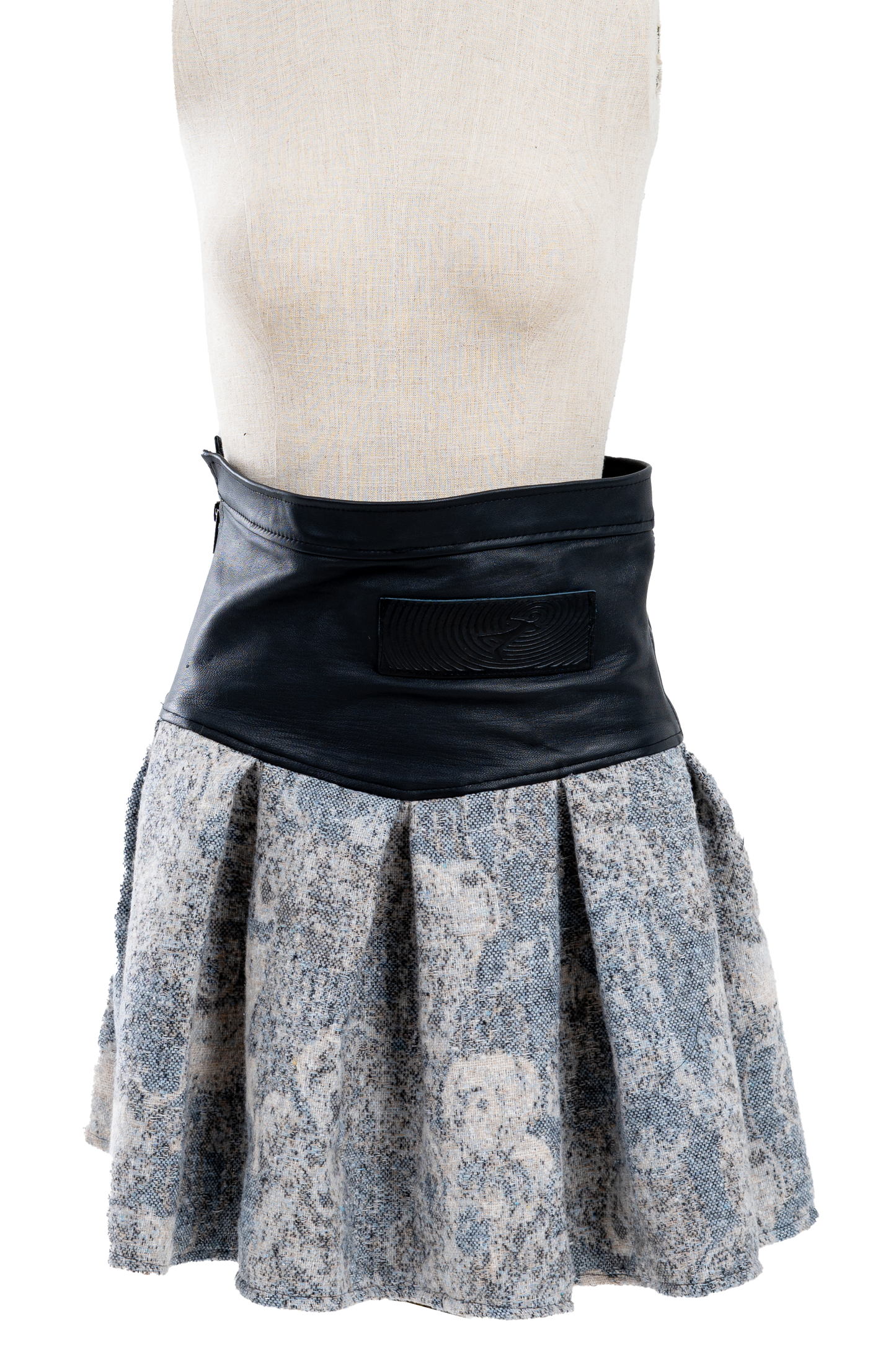 Genuine Leather & Alexandra Jacquard Skirt