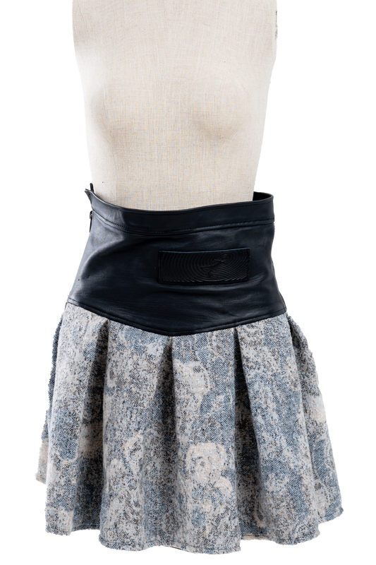 Genuine Leather & Alexandra Jacquard Skirt