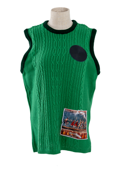 Green Knitted & Jacquard Vest