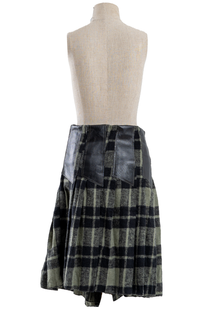 Green Plaid Long Skirt