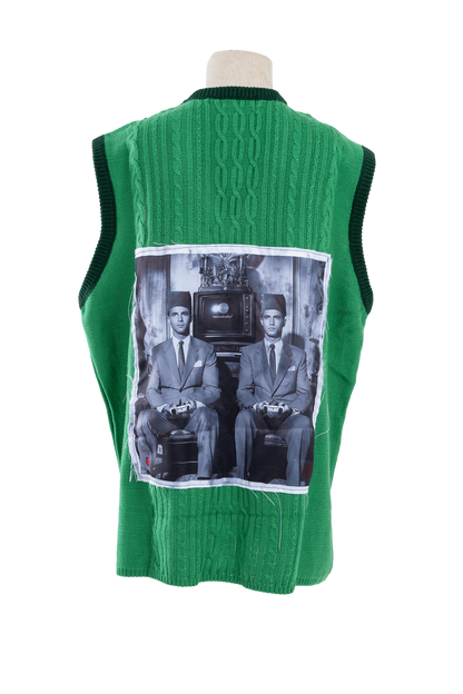 Green Knitted and Jacquard Vest