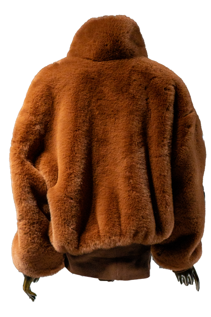 Brown Fur Half-zip