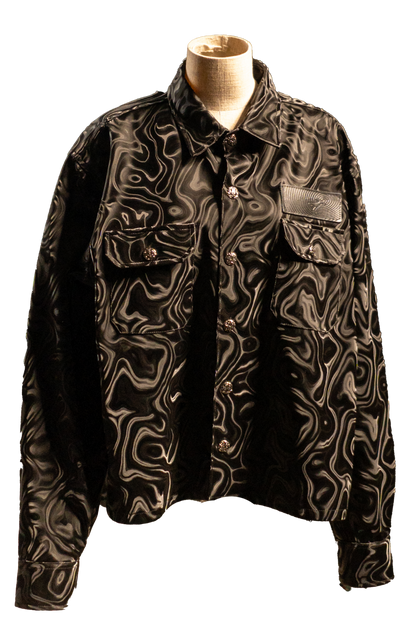 Patterned Leather shirt