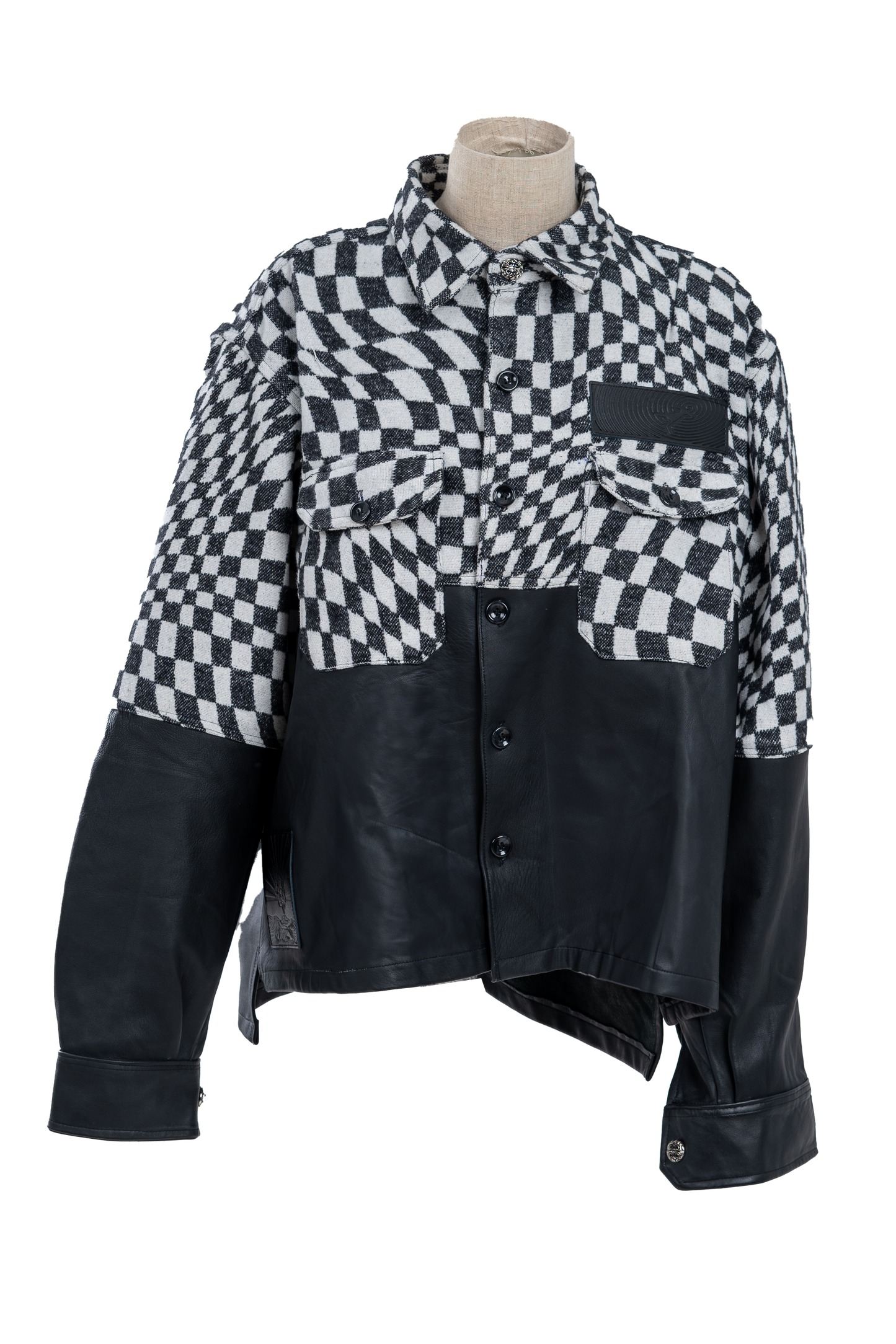 Genuine Leather Checkered Flannel