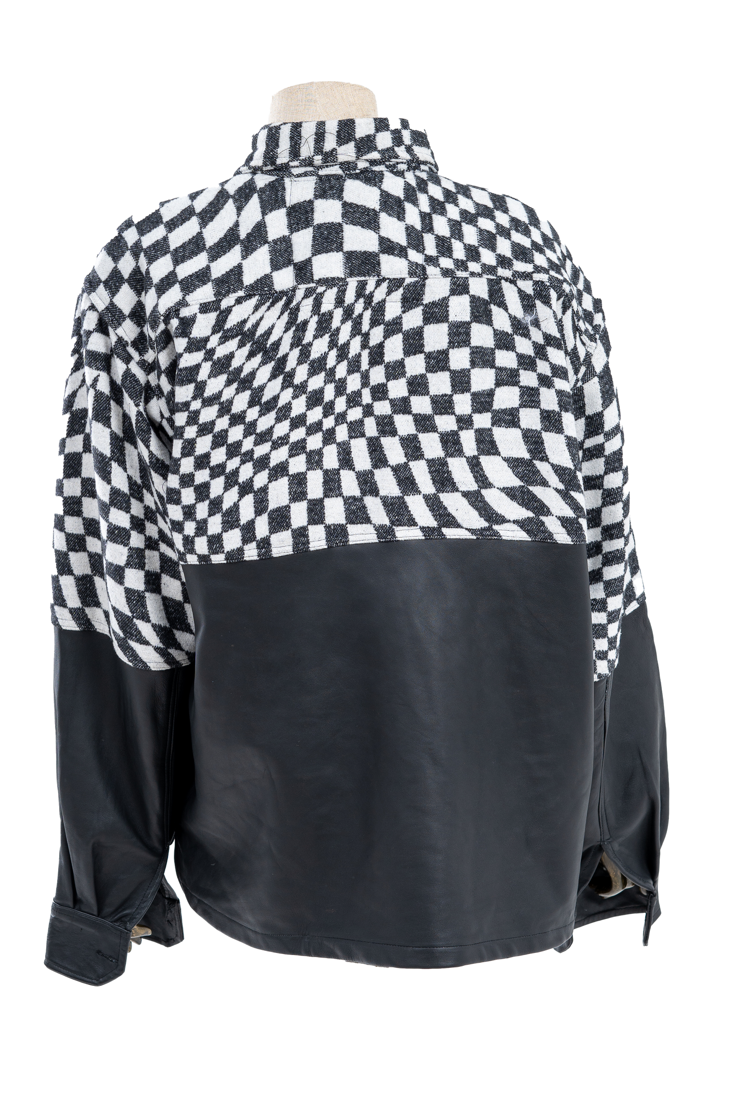 Genuine Leather Checkered Flannel