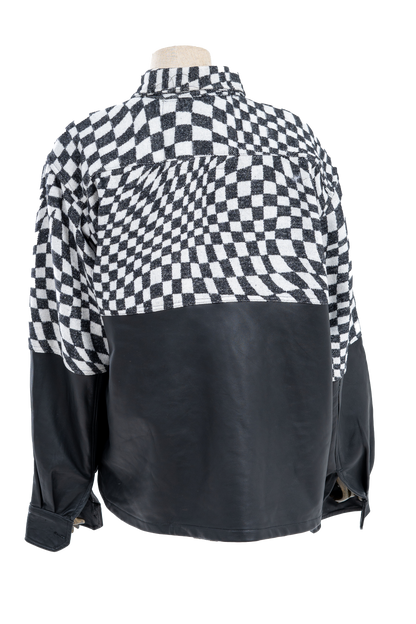 Genuine Leather Checkered Flannel