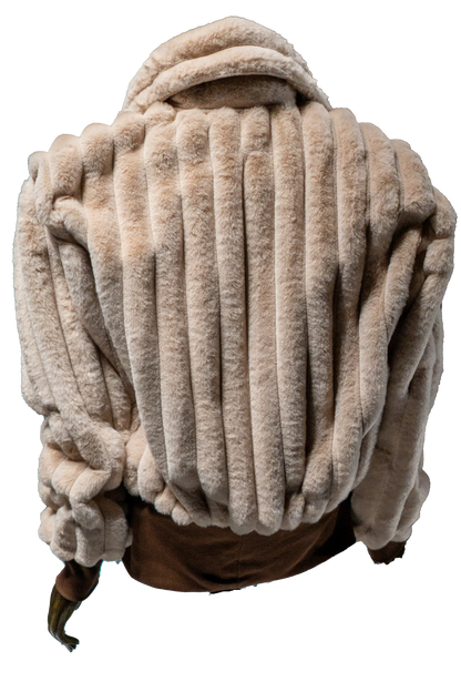 Beige plaid Fur Half-zip