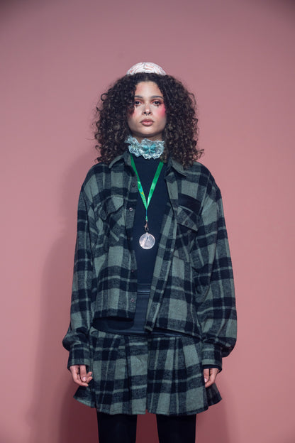 Green Plaid Flannel Shirt
