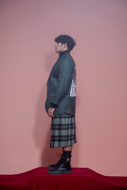 Green/Navy Blazer with Patch